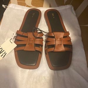 Brown leather sandals